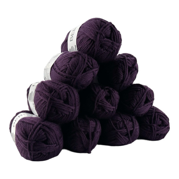 photo-10 pelotes de laine - Violet - 50% Laine mérinos 50% acrylique - Bergère de France - Image