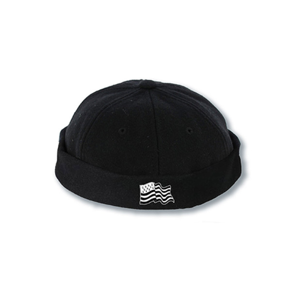 photo-Bonnet - Chapeau - Breton - Avec drapeau breton - Noir - Idées cadeaux - Bretagne