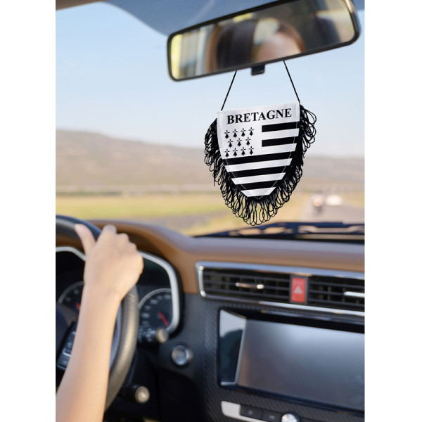 Drapeau breton - Fanion - Pour voiture - 12x10cm - Avec attaches - Bretagne