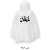 Poncho - Cape de pluie - Plastique - Transparent - Avec drapeau breton - Taille unique