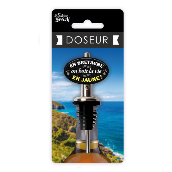 Doseur pour bouteille - En Bretagne on boit la vie en jaune ! - Idées cadeaux - Bretagne