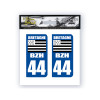 Autocollant - Département 44 - Pour plaque immatriculation voiture - 2 stickers