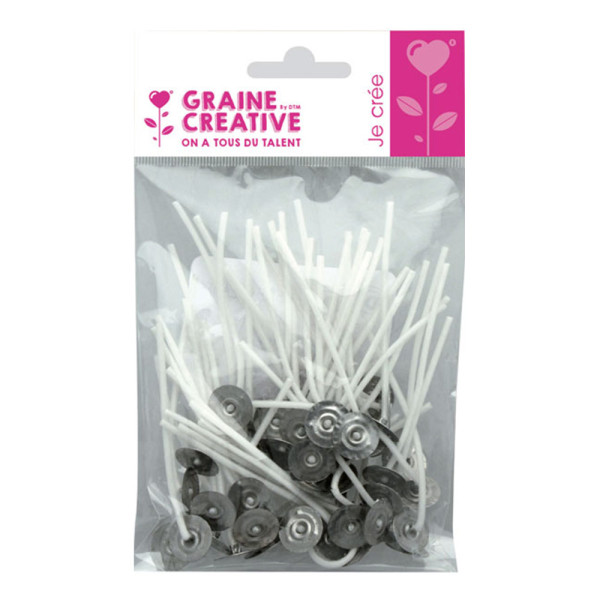 photo-Mèches pour bougies - Sur pied - 7 cm - Bougies à faire soi même - 50 pièces