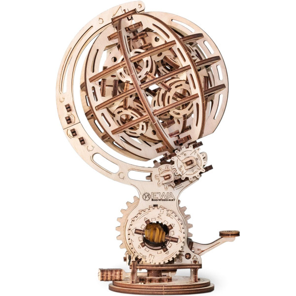 photo-Maquette - 3D - Globe terrestre - 205 pièces - Bois - Mécanique - Cinétique - Adulte