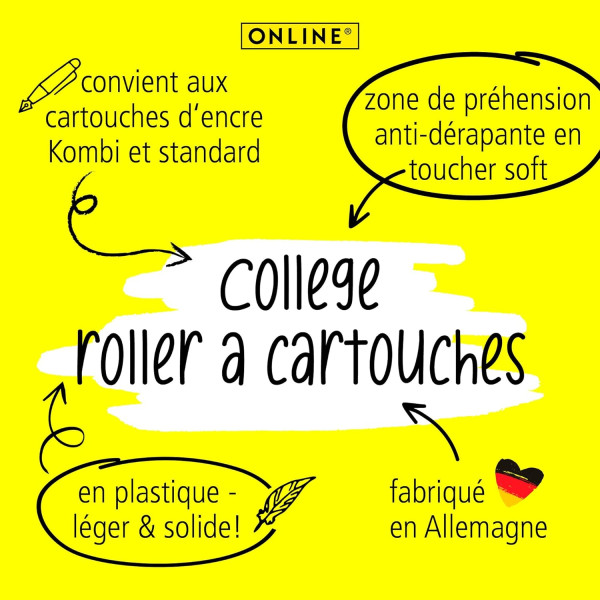 Stylo roller - Encre - Rechargeable - Motif sirène - Pour l'école - ONLINE