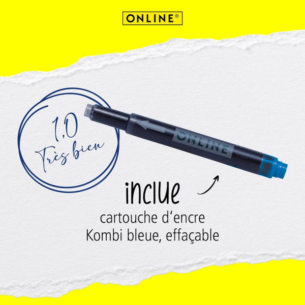 Stylo roller - Encre - Rechargeable - Motif sirène - Pour l'école - ONLINE
