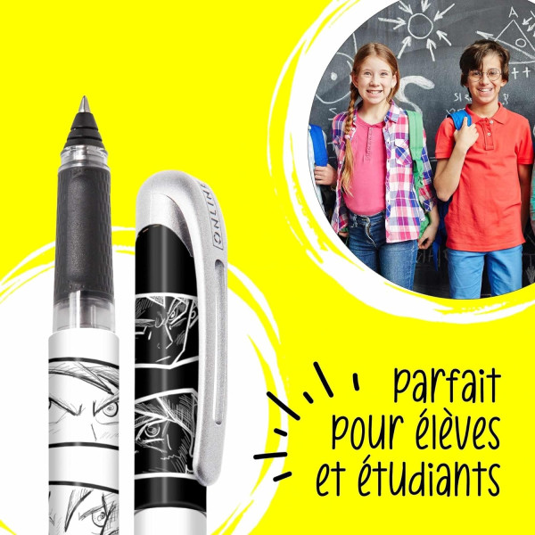 Stylo roller - Encre - Rechargeable - Manga - Mine moyenne - Pour l'école - ONLINE