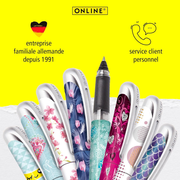 Stylo roller - Encre - Rechargeable - Manga - Mine moyenne - Pour l'école - ONLINE