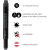 Cartouches d'encre - Noir - Encre non effaçable - Pour stylo plume et roller - 5 grandes cartouches