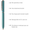 Mini stylo à bille - Turquoise - Rechargeable - Encre noire - Rétractable - Online