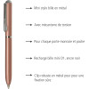 Mini stylo à bille - Or rose - Rechargeable - Encre noire - Rétractable - Online