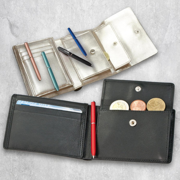 Mini stylo à bille - Or rose - Rechargeable - Encre noire - Rétractable - Online