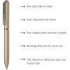 Mini stylo à bille - Champagne - Rechargeable - Encre noire - Rétractable - Online