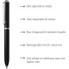Mini stylo à bille - Noir - Rechargeable - Encre noire - Rétractable - Online