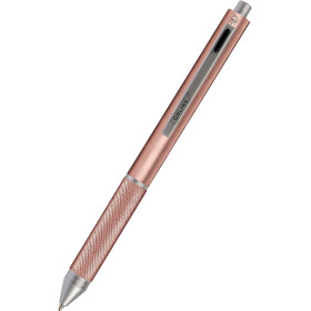 photo-Stylo à bille - 4 en 1 - 3 couleurs + mine graphite - Embout gomme - Or rose - Online