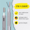 Stylo à bille - 4 en 1 - 3 couleurs + mine graphite - Embout gomme - Argent - Online