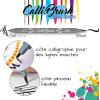 Feutres - Calligraphie - Double pointe - 2mm et pinceau - 5 couleurs néon - Online