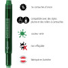 Cartouches d'encre - Vert - Encre non effaçable - Pour stylo plume et roller - 5 grandes cartouches