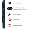 Cartouches d'encre - Bleu nuit - Encre non effaçable - Pour stylo plume et roller - 5 grandes cartouches