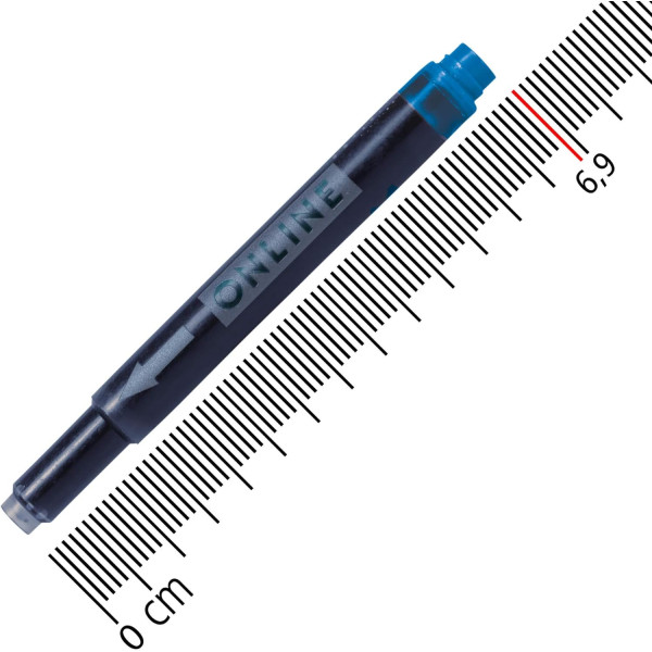 Cartouches d'encre - Bleu nuit - Encre non effaçable - Pour stylo plume et roller - 5 grandes cartouches