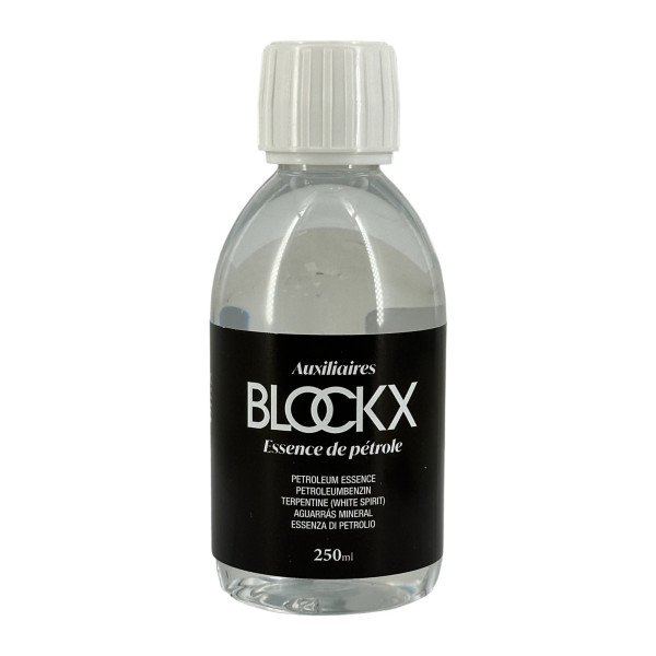 photo-Essence pétrole - Peinture à l'huile - Fluidifie la couleur - Blockx - Flacon 250ml