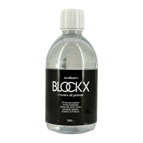 photo-Essence pétrole - Peinture à l'huile - Fluidifie la couleur - Blockx - Flacon 500ml