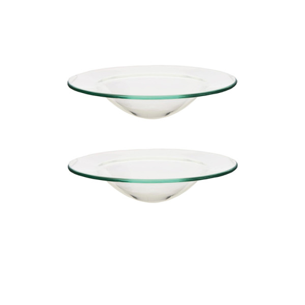 photo-2 coupelles en verre - Pour parfum d'ambiance - Verre - Rond - 11,8cm diamètre