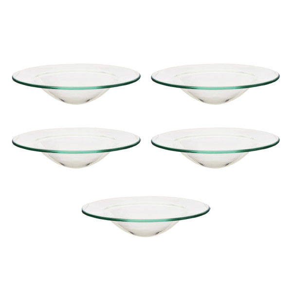 photo-5 coupelles en verre - Pour parfum d'ambiance - Verre - Rond - 11,8cm diamètre