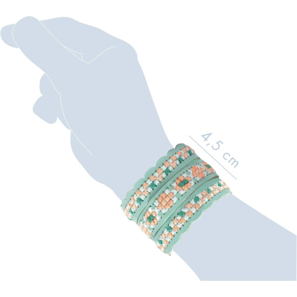 Bracelets à créer - Point de croix - 2 modèles - Bleu - Kit complet - Pix'Trésor