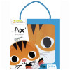 photo-Canevas - Enfant - Point de croix - Petit tigre - 18x18cm - Avec tambourin