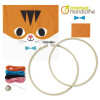 Canevas - Enfant - Point de croix - Petit chat - 18x18cm - Avec tambourin
