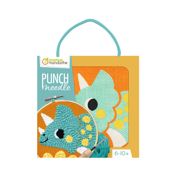 photo-Canevas - Punch Needle - Dinosaure - Enfant - Avec tambour et accessoires