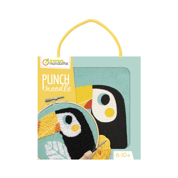 photo-Canevas - Punch Needle - Toucan - Enfant - Avec tambour et accessoires