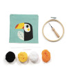 Canevas - Punch Needle - Toucan - Enfant - Avec tambour et accessoires