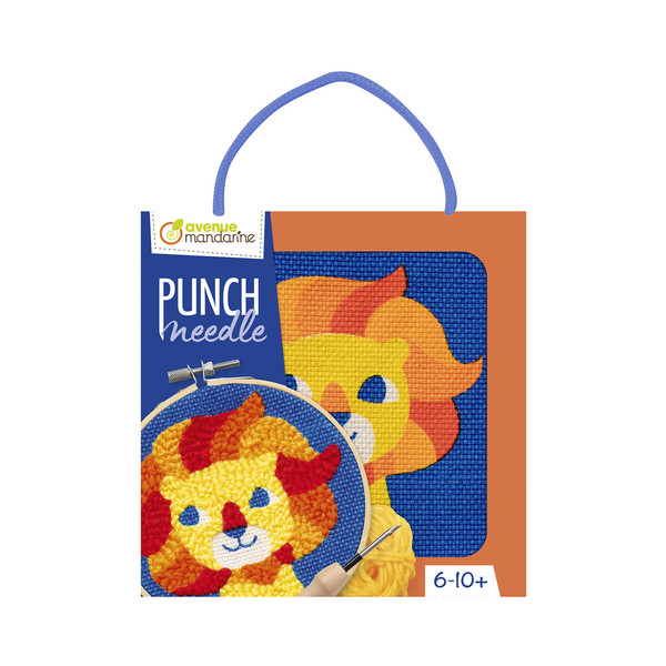 photo-Canevas - Punch Needle - Lion - Enfant - Avec tambour et accessoires