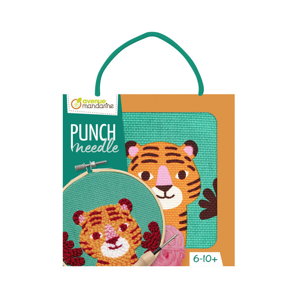 photo-Canevas - Punch Needle - Tigre - Enfant - Avec tambour et accessoires
