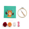 Canevas - Punch Needle - Tigre - Enfant - Avec tambour et accessoires