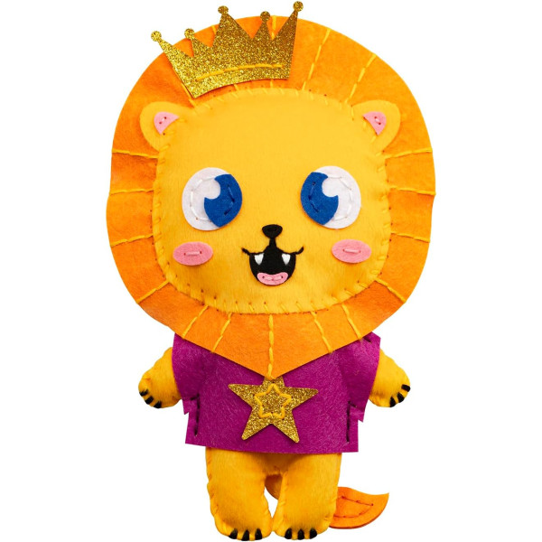 photo-Personnage en feutrine - A coudre - Richard le lion - Kit complet - Dès 6 ans