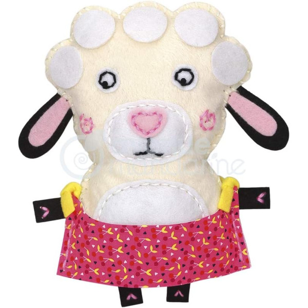 photo-Personnage en feutrine - A coudre - Léontine le mouton - Kit complet - Dès 6 ans