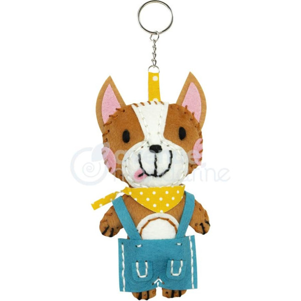 phoot-Porte-clé - Figurine en feutrine - A faire soi même - Tom le chien - Kit - Mini Couz'in
