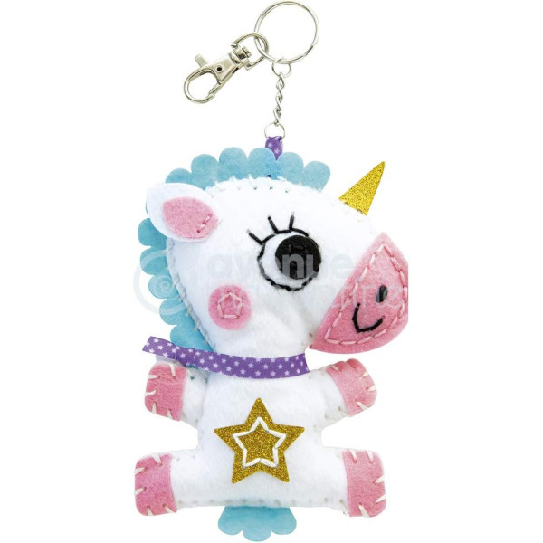 photo-Porte-clé - Figurine en feutrine - A faire soi même - Olympe la licorne - Kit - Mini Couz'in