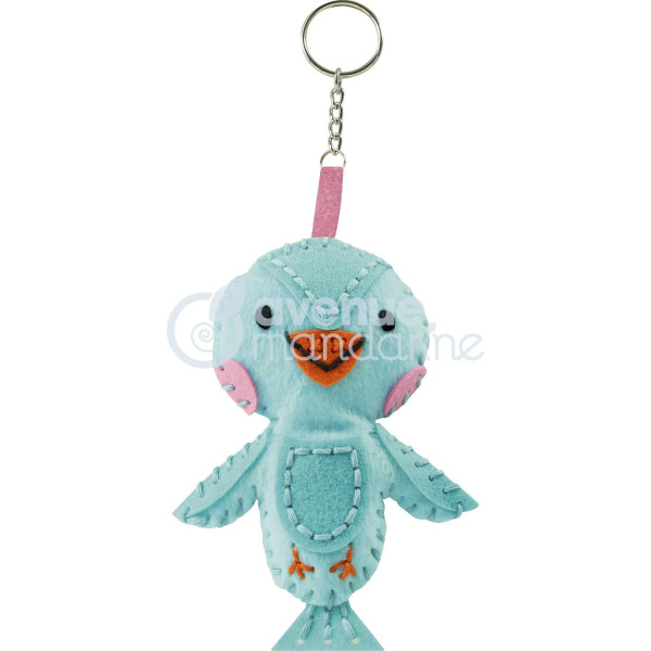 photo-Porte-clé - Figurine en feutrine - A faire soi même - Nina l'oiseau - Kit - Mini Couz'in