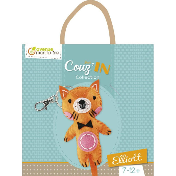 Porte-clé - Figurine en feutrine - A faire soi même - Elliott le renard - Kit - Mini Couz'in