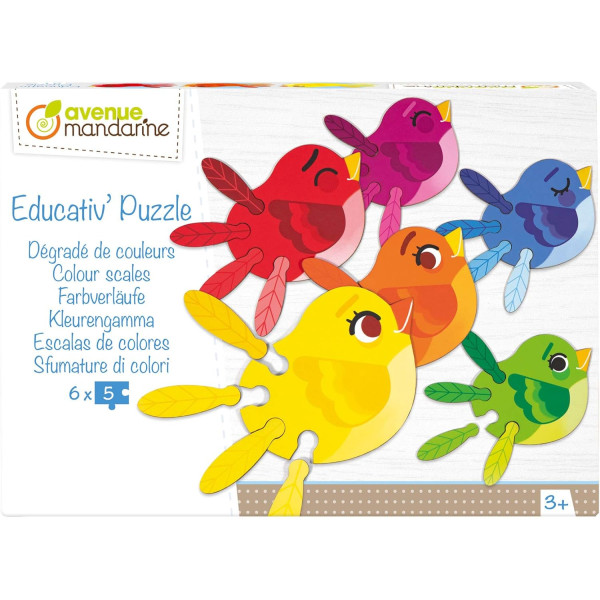photo-Puzzle - Educatif - 6x5 pièces - Enfant dès 3 ans - Oiseaux - Apprendre les couleurs