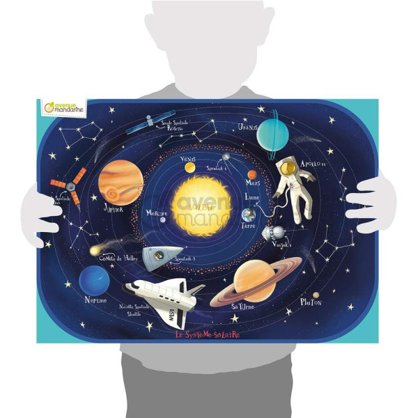 Puzzle - Educatif - 76 pièces - Enfant dès 6 ans - Apprendre le système solaire
