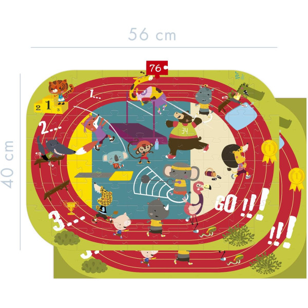 Puzzle - Educatif - 76 pièces - Enfant dès 5 ans - Apprendre les sports jeux du stade