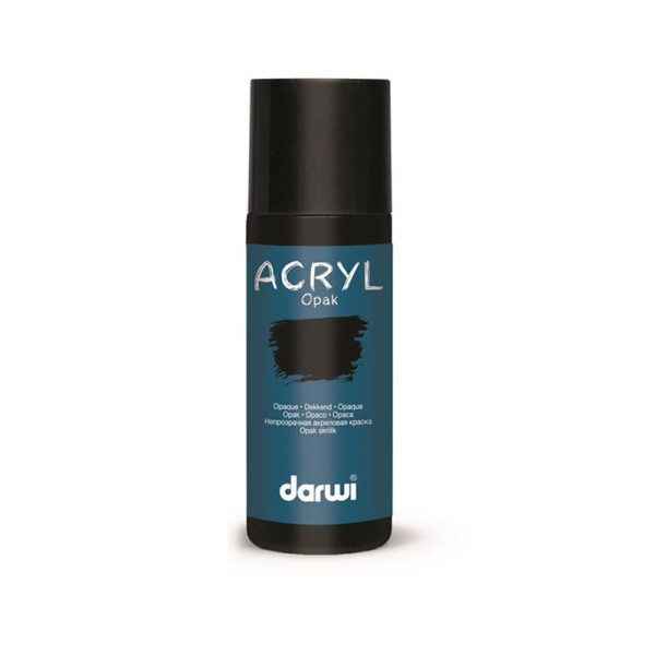 photo-Peinture acrylique - Noir - Tous supports - Opaque - Indélébile - Darwi - 80ml