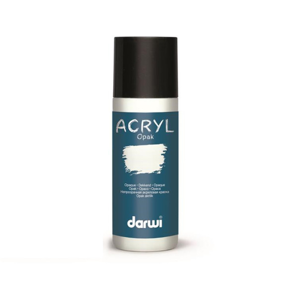 photo-Peinture acrylique - Blanc - Tous supports - Opaque - Indélébile - Darwi - 80ml