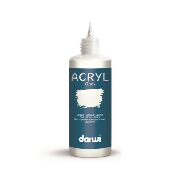 Peinture acrylique - Blanc - Tous supports - Opaque - Indélébile - Darwi - 80ml