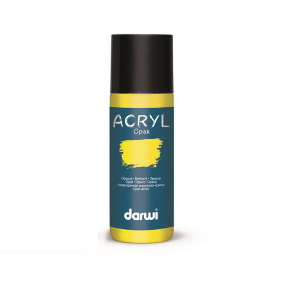 photo-Peinture acrylique - Jaune citron - Tous supports - Opaque - Indélébile - Darwi - 80ml